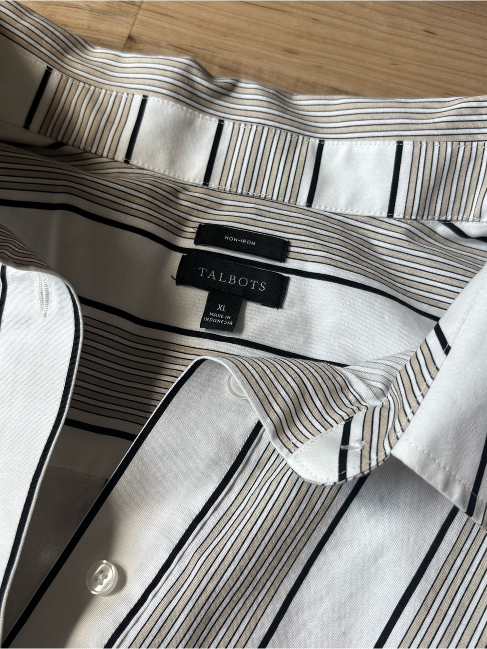 Talbots Striped Tunic Blouse Women's size XL Partial Button Front Long Sleeve